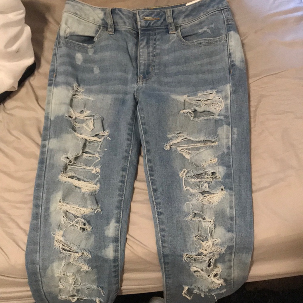 american eagle ripped high rise jeggings